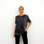 VILMA S/S GLITTER LONG TOP