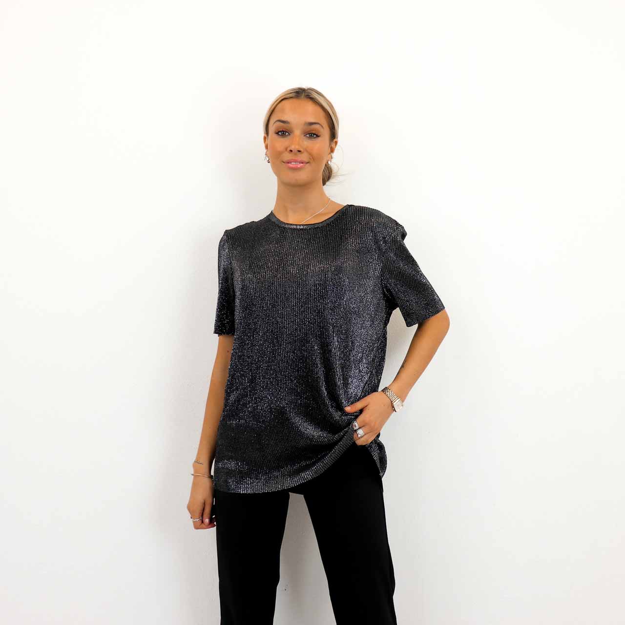 VILMA S/S GLITTER LONG TOP