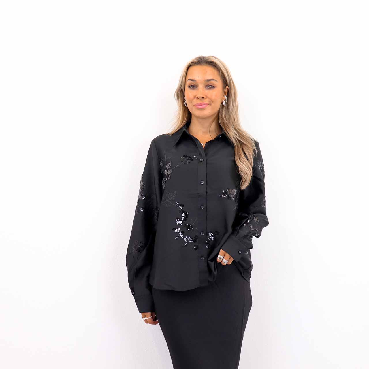 RAVENNA LS SEQUIN SHIRT