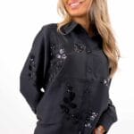 RAVENNA LS SEQUIN SHIRT