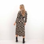 PIPER 7/8 O-NECK TIE MIDI DRESS