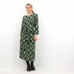 PIPER 7/8 O-NECK TIE MIDI DRESS