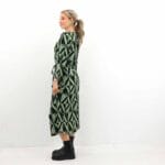 PIPER 7/8 O-NECK TIE MIDI DRESS