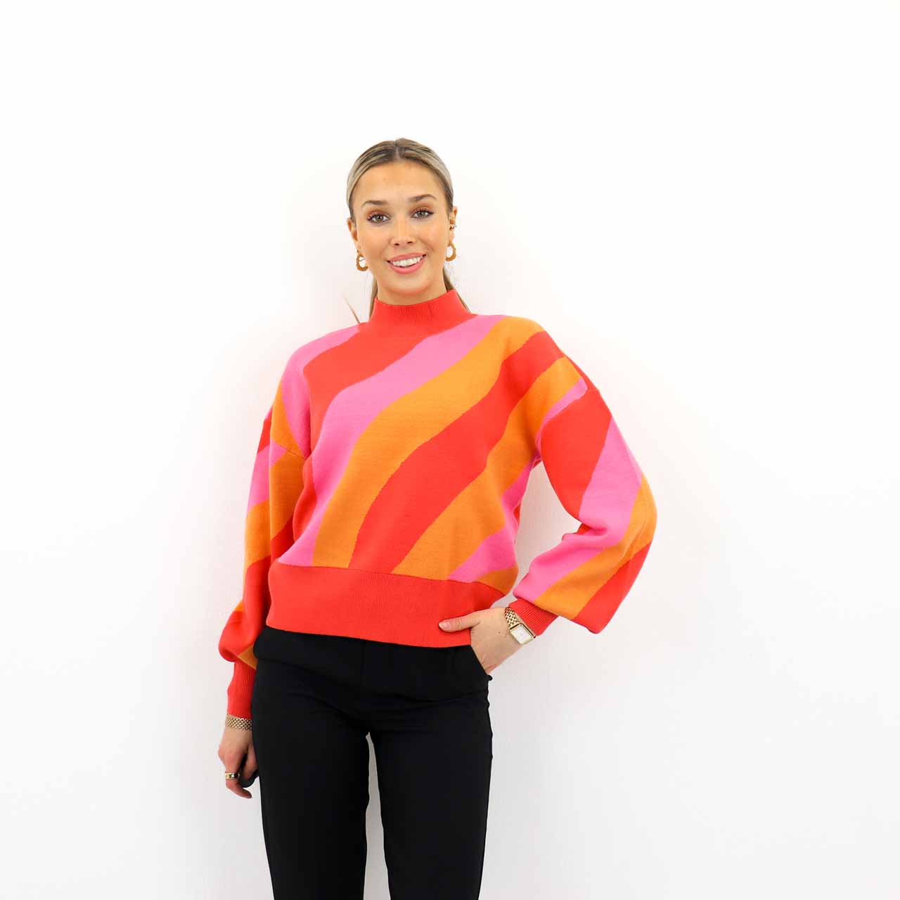 NEW LABI STRIPE HIGHNECK PULLOVER