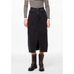 JESSICA HW MIDI DENIM SKIRT