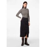 JESSICA HW MIDI DENIM SKIRT
