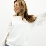 SIF L/S LACE SLEEVE SWEAT