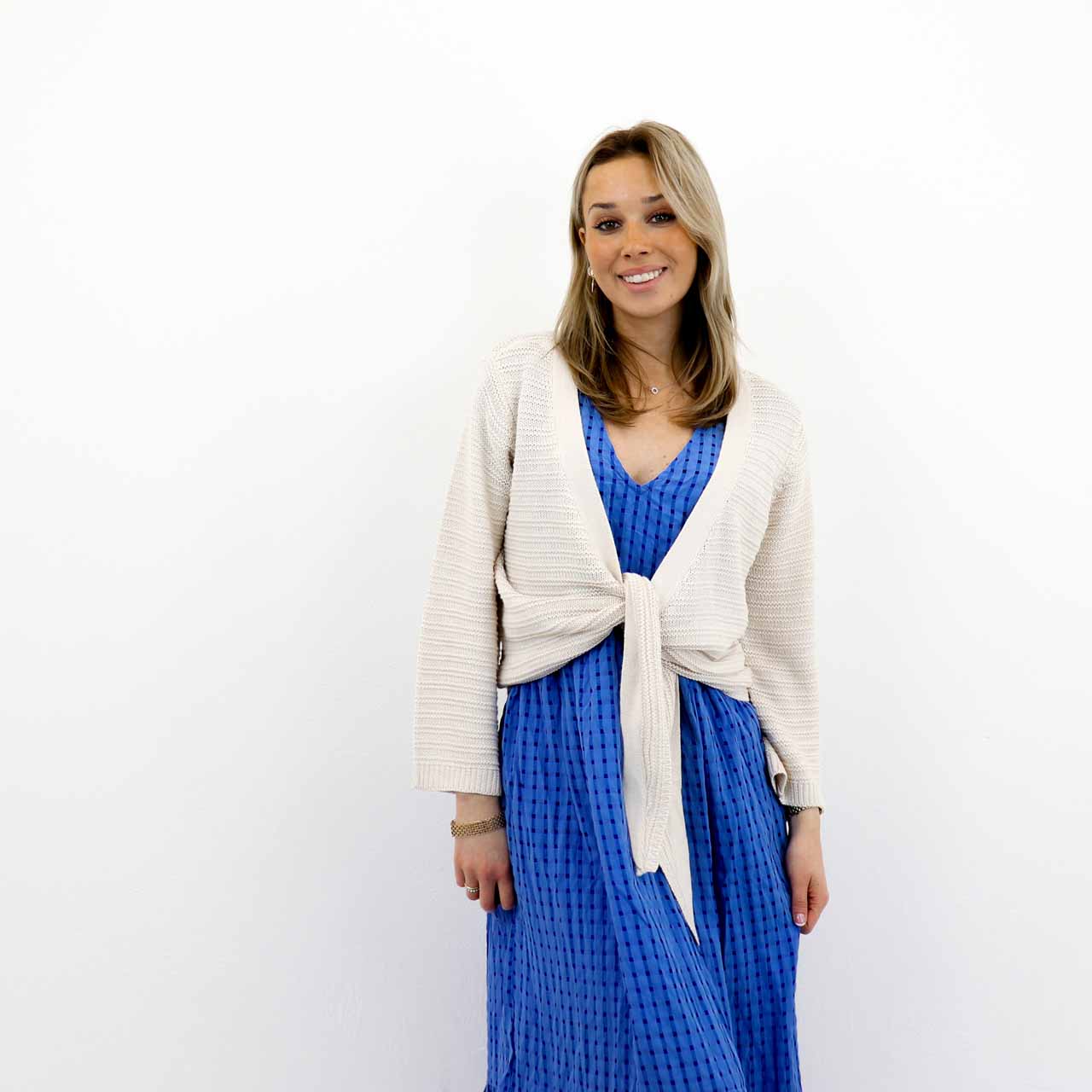 SUN BEA 3/4 STRUC TIE CARDIGAN