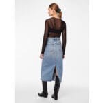 BELLA MW LONG DENIM SKIRT