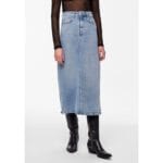 BELLA MW LONG DENIM SKIRT