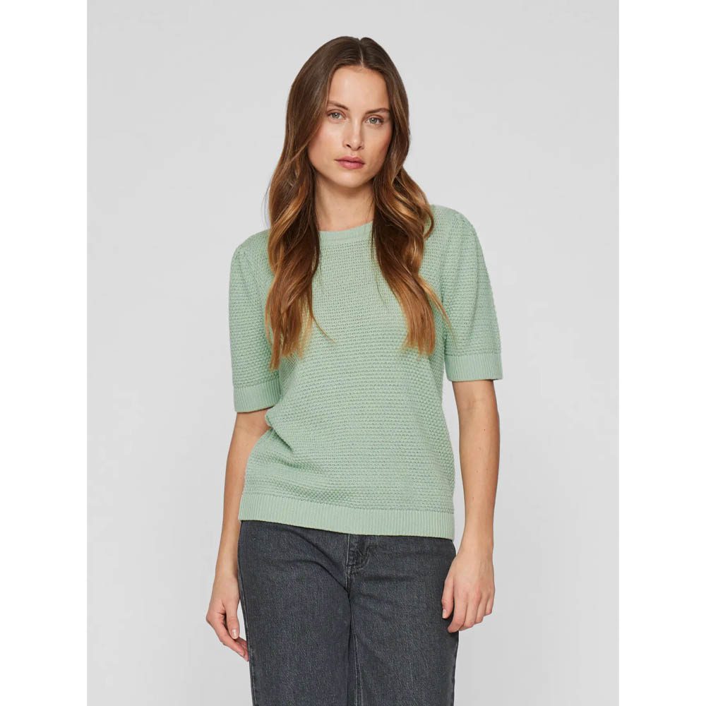 VIDALO O-NECK SS KNIT TOP