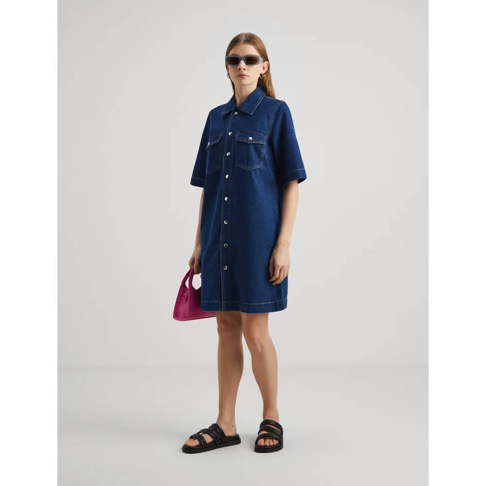 JDY JDYESMEE BUTTON DRESS - Spijkerjurk - light blue denim/lichtblauw