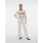 NIKKI LACE LS VNECK TOP