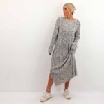 CITA L/S PLEATED MIDI DRESS