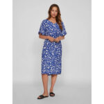 LAYA BEA VNECK 2/4 MID CALF DRESS