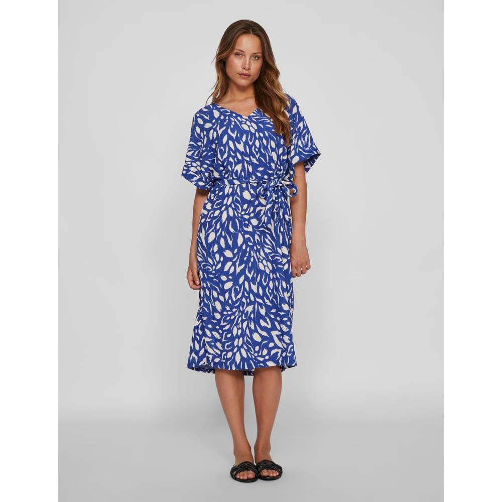 LAYA BEA VNECK 2/4 MID CALF DRESS