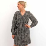 OBJJACIRA L/S V-NECK SHORT DRESS