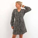 OBJJACIRA L/S V-NECK SHORT DRESS