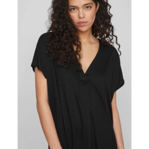 VIBRIELLE V-NECK S/S MIDI DRESS