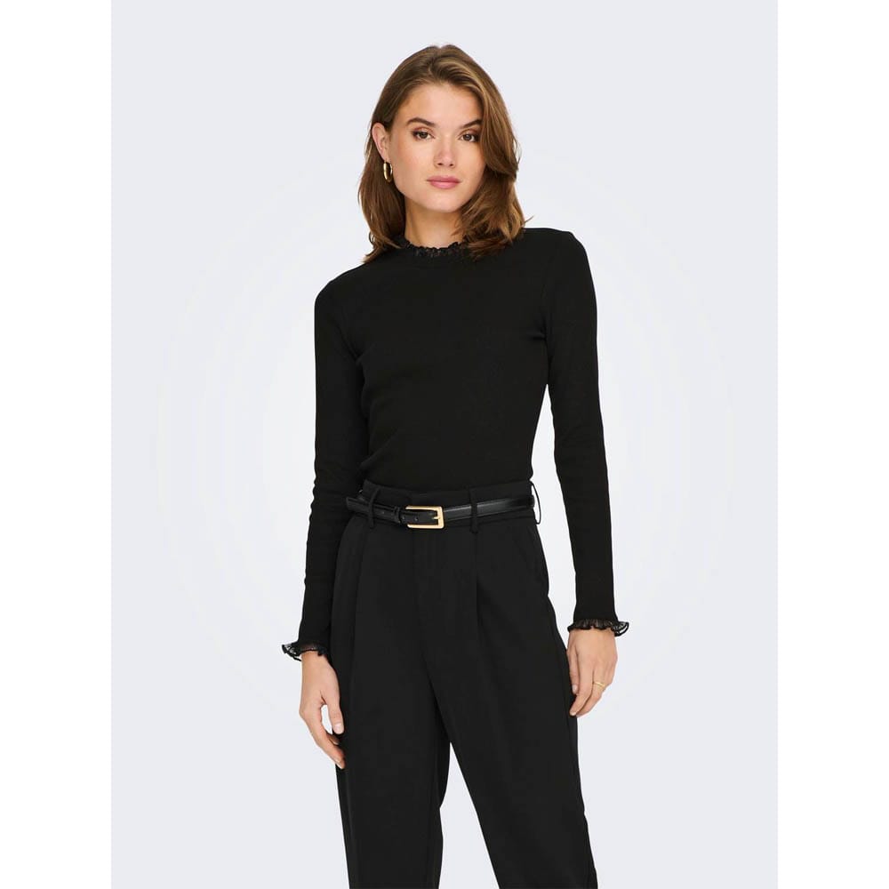 ONLLESLIE L/S LACE MIX TOP