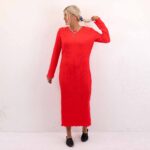 PCFLORA LS MIDI DRESS