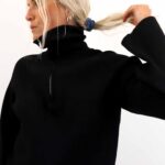 OBJELLY RE L/S ZIP KNIT PULLOVER