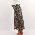 VILEONOR HW MIDI LEO DENIM SKIRT