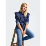 ONLINDIGO LS FRILL DNM SHIRT