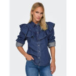 ONLINDIGO LS FRILL DNM SHIRT