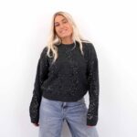 PCRADA LS O-NECK SEQUIN KNIT