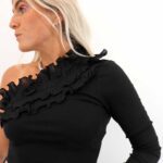 ONLNULAN LIFE FRILL ONE SHOULDER FRILL TOP