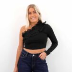 ONLNULAN LIFE FRILL ONE SHOULDER FRILL TOP
