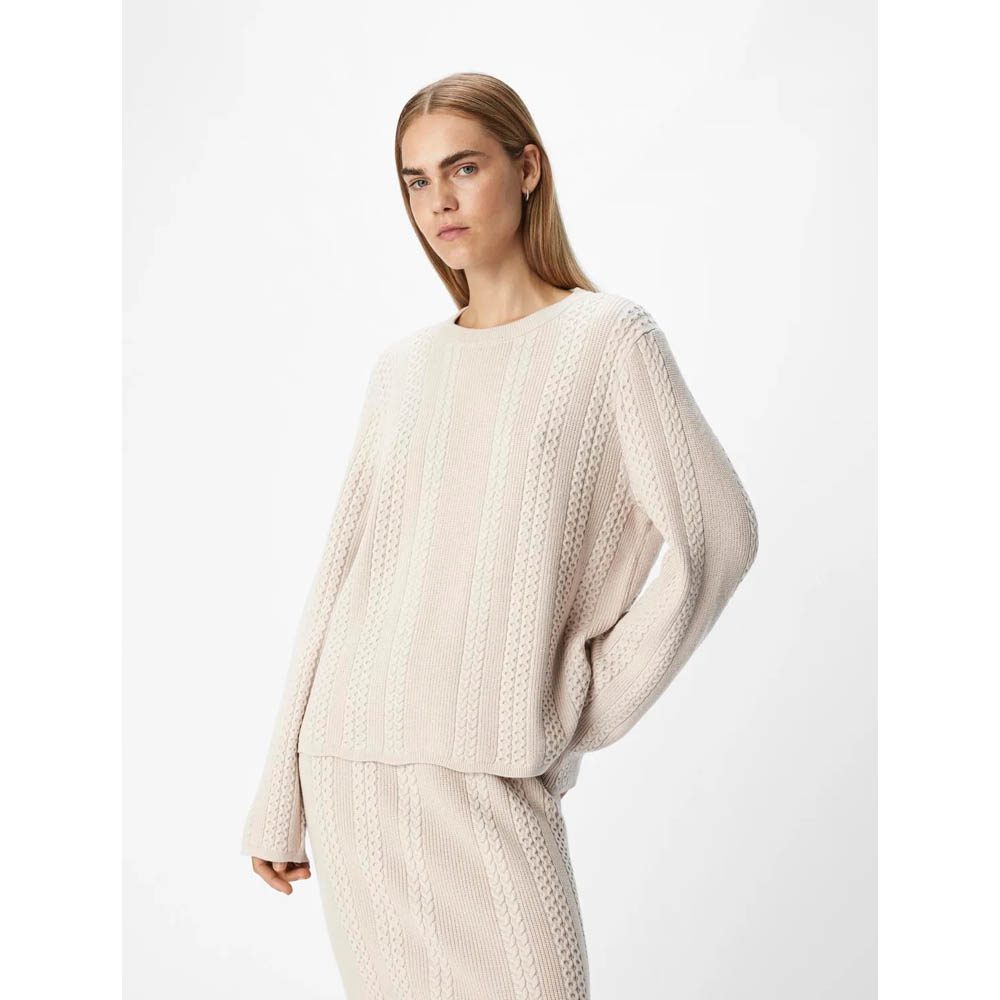 OBJREYNARD SQUARE SLEEVE CABLE KNIT