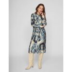 VIAGNES L/S MID CALF SHIRT DRESS