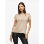 VIELLETTE S/S SATIN TOP