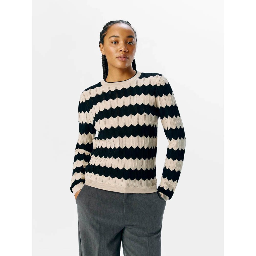 OBJEBBA LS RE KNIT PULLOVER