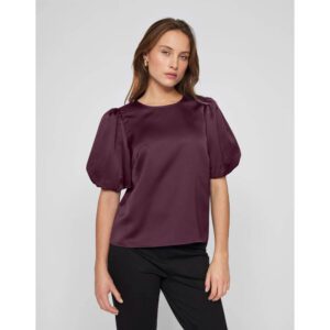 VIELLETTE 2/4 SATIN PUFF TOP