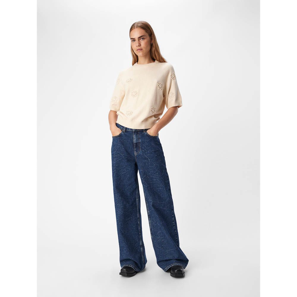 Beige OBJECT Trui OBJLANEY RUBIN SS PULLOVER E DIV