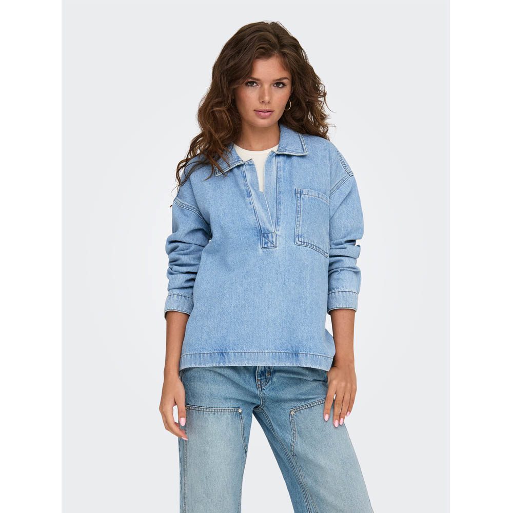 ONLBIRDIE L/S POLO DENIM SHIRT
