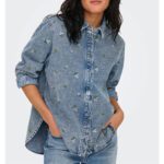 ONLVERA LS FLOWER EMB DENIM SHIRT
