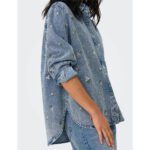 ONLVERA LS FLOWER EMB DENIM SHIRT