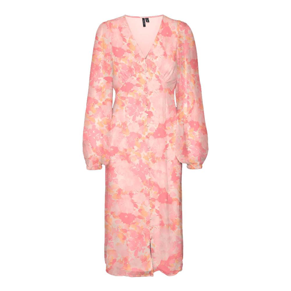 VMSMILLA LS VNECK CALF DRESS