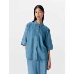 OBJFRAME 2/4 RE DENIM TOP