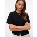 VMGOLD SS O-NECK ONE BUTTON CARDIGAN
