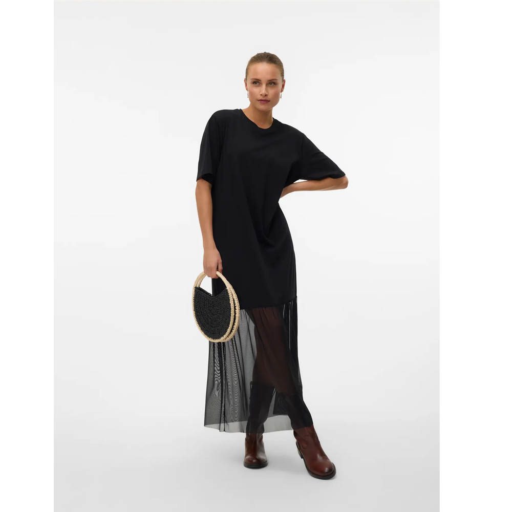 VMTINE SS T-SHIRT MESH DRESS