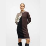 OBJRAY LS KNIT DRESS AOP