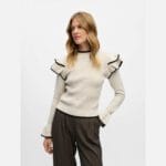 OBJAKI LS NEW KNIT PULLOVER