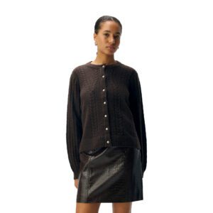 OBJFLORA RE LS KNIT BUTTON CARDIGAN