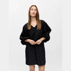 OBJZAMMI 3/4 RE V-NECK SHORT DRESS