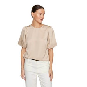 VIELLETTE 2/4 SATIN PUFF TOP